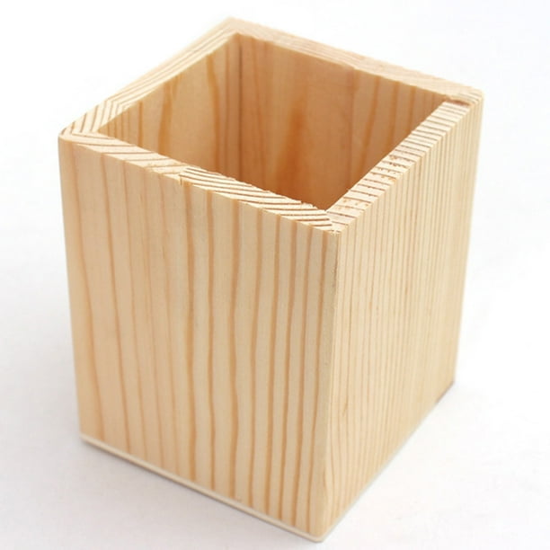 Pine Wood Desk Pen Pencil Holder Cup Stand Rectangle Stationery Storage Box Pine Wood Desk Pen Pencil Holder Cup Stand Rectangle Stationery Storage Box